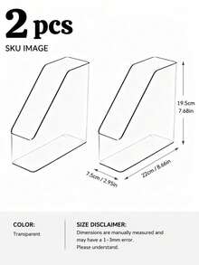 Transparent Acrylic Desktop Bookshelf Organizer, Thickened Acrylic File Storage Rack, Multi-Functional Office Desk Organizer, Student Stationery Rack, Bookend Storage Box, Suitable For Daily Use, Decorative Item For Various Occasions, Christmas Gift, Holiday Gift And More - Multicolor - View 13