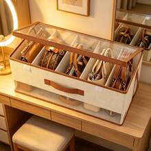 Handbag Storage Organizer Box, Space Saving Closet Handbag Storage Bin With Lid & Carry Handle, Under Bed Storage Container For Apartment, Dormitory And Household Use - Multicolor - View 1