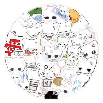 80 Stück Restart Kitten Network Meme Doodle Aufkleber, süße Katzen Ästhetik dekorative Vinyl Aufkleber, geeignet für Schulbedarf, Laptop, Skateboard, Tagebuch, Handy, Wasserflasche, Gitarre, Gepäck usw.