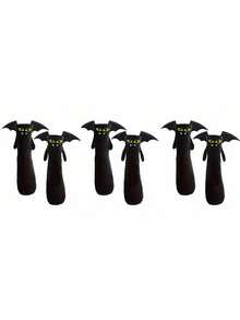 1/2/3 Pairs 3D Magnetic Hand-Holding Bat Ghost Mid-Calf Socks, Fun Halloween Costume Role Play Outfit Accessory Prop, Unisex - Black and White - View 12