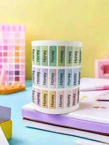 48-480pcs Custom Photo Name Stickers, Personalized School Labels, Colorful Tags, Back To School Birthday Gift, Waterproof Customizable Text Stickers - Style B - View 5