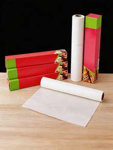 1 Roll Baking Parchment Paper, Rectangular Parchment Paper Baking Sheet, Suitable For Baking, BBQ Party, Air Fryer Kitchen, Air Fryer Liner, Air Fryer Paper, Pastry Shop Cake Mat, Cooked Food Non-Stick Oil Paper, Cake Mold, Baking Paper, Kitchen Essential, Wedding, Birthday, Kitchen, Party Supplies - Random Outer Packaging (30cm Wide, 1 Roll 10m Long) - Multicolor - View 6