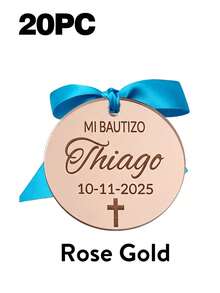 Personalized Baptism Gift Tags, Customized Gold Acrylic Cross Baptism Party Favor Tags, Baby Baptism Party Decoration, Gift Box Labels, Keepsake Charms - Multicolor - View 12