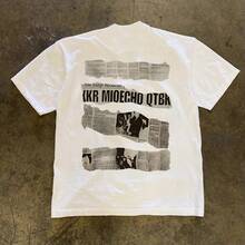 Short-sleeved Shirt - White - Retro Lettering (A and B Sides)