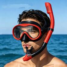 Adult Full Face Snorkel Mask Set With Dry Tube, Tempered Glass Diving Mask, Silicone Seal Waterproof Swim Gear For Island Swimming - Multicolor - View 2