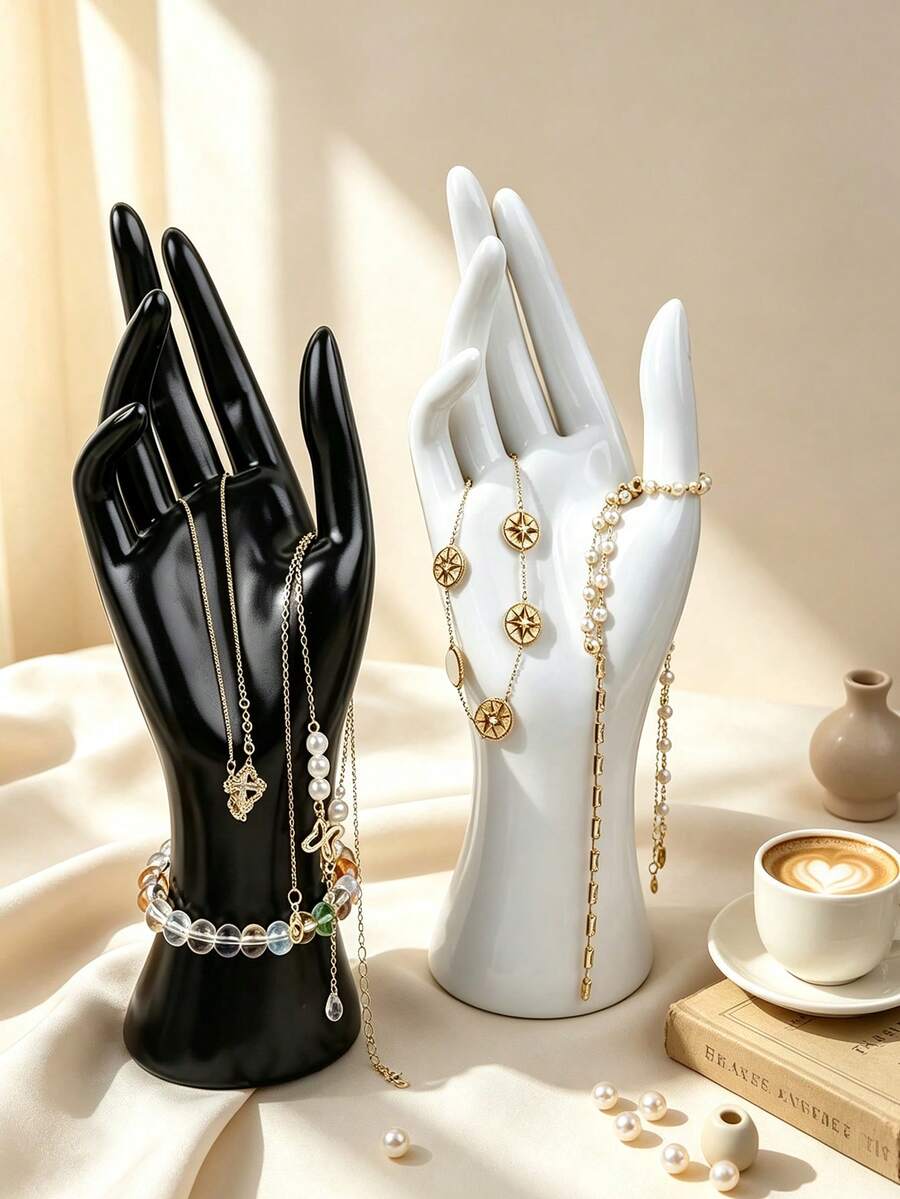 1 buah Stand Display Perhiasan Wanita Berbentuk Tangan untuk Gelang, Sarung Tangan, dan Cincin, Klip Display, Cocok untuk Gelang, Cincin, Sarung Tangan, Organizer Penyimpanan Wanita, Hadiah Penting untuk Perjalanan, Dekorasi Ruangan - MultiWarna - View 1