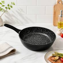 Deep 30cm Frying Pan Aluminum Alloy With Stone-Style Non-Stick Coating, Ergonomic Handle, Suitable For Induction And All Stovetops - 查看 4