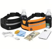 Kit 2 Pochetes Esportiva Impermeável Celular Acessórios Academia Treino Corrida Caminhada Moderna Bolsa Transversal Cintura Moda Blogueira - Preto - Visão 2