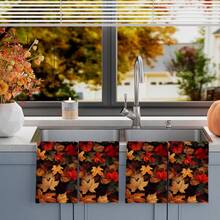 2/4/48pcs Autumn Series Colorful Maple Leaf Print Kitchen Towels - Ultra Soft, Highly Absorbent Polyester Dishcloths And Hand Towels, Perfect For Holiday Decor, Kitchen Decor, Party Decor. - Multicolor - View 4