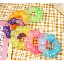 1pc Soft Silicone Transparent Crystal Stress Relief Bracelet, Squeeze Toy, Floral Wreath Design, Slow Rebound, Calming, Random Color - Multicolor - View 6