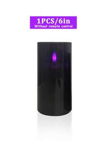 3pcs Remote Control Purple Flame Electronic Candles, Realistic Flickering Purple Flame, Timer Dimmable, Halloween Dark Room Bedroom Party Smokeless Tabletop Atmosphere Decoration Candle Light Set - Black Purple Light - View 10