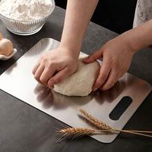 Silver Stainless Steel Cutting Board, Durable Kitchen Chopping Board, Cutting Mat, Kitchen Cutting Board, Kitchen Tool, Suitable For Cutting Vegetables, Fruits, Chicken And Beef, Multi-Functional Kitchen Tool, Ideal For Outdoor Camping - View 7