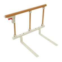 3-Speed Elderly Bed Railing, Foldable Bedside Safety Fence, Used For Getting In And Out Of Bed And Rehabilitation Training, 26.77 * 17.32 Inches - White+Wood Color - View 11