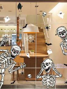 8/4/1 Sheets Halloween Window Decals – Double-Sided, Removable Glass Stickers For Spooky Atmosphere And Indoor Party Decor; Perfect For Halloween Window Decorations - Multicolor - View 3