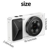 Aigo D6pro Beauty Digital Camera With Dual Front And Rear Cameras, 6400W Interpolated Pixels, 16 Filters, 16X Digital Zoom, CCD Texture, AF Autofocus, 3-Level Beauty TYPE-C Charging Interface, Entry-Level Camera Holder For Girls - View 2