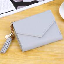 Custom Engraved Tassel Heart Pendant Wallet, Personalized Tri-Fold PU Leather Short Wallet With Name/Letter, Cute Envelope Card Holder For Women And Girls, Ideal Valentine's Day And Birthday Gift - Multicolor - View 10
