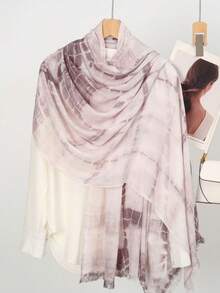 1pc Tie-Dye Fashion Scarf, Women's Muslim Hijab, Lightweight & Breathable, Elegant Outerwear, Beach Sun Protection Shawl - Multicolor - View 19