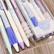 10pcs Sunset Pink Neutral Pens Set, Clear Student Exam Pens, Durable Black Ink, Back To School - A - View 2