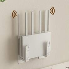 Wall-Mounted Router & WiFi Organizer - Space-Saving Cable Management Shelf For Modems, Set-Top Boxes & TV Accessories | No-Drill Installation, Ventilated Design For Neat Home & Office Setups, Utility Racks - Multicolor - View 7