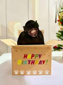 1pc Funny Birthday Pop-Up Card, 3D Design Humorous Monkey Birthday Card, Blank Back For Writing, Comes With Envelope/Handle, Unique Gift For Friends, Also Suitable For Birthday Party Decoration Or Christmas Card - Multicolor - View 8