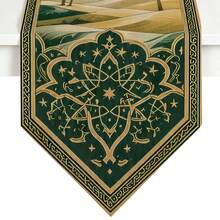 1pc,Crafted Table Runner,Arabian Style,Saudi National Day Triangular Table Runner,Microwave Dust Cover,Protective Cover,Rectangular Tablecloth,Washable,Suitable For Home Dinner,Coffee Table,Kitchen And Dining Room Decoration,Table Decoration Party And Scene Decoration,Home Decor,Outdoor Patio Table Runner Decoration,Entrance Decoration,Fireplace Towel Decoration - Multicolor - View 12