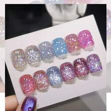 MIANEL GEL 2026夏季新款夢幻星光閃亮高密度亮粉細閃百搭，適用於LED美甲燈 - 彩色 - 查看 16