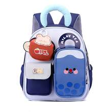 1pc Macaron Color Block Milk Tea Kids Backpack, Cute Preschool Backpack For Boys And Girls, Lightweight School Bag For Toddlers And Young Children, Travel Bag - Multicolor - View 16