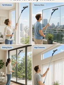 360° Rotating Double-Sided Window Cleaning Tool, Multi-Functional High-Rise Glass Squeegee With Scraper For Exterior Windows, Floors And Car Windshields, Household Cleaning Tool, Home Essentials And House Accessories For Easy Daily Cleaning - A - View 6