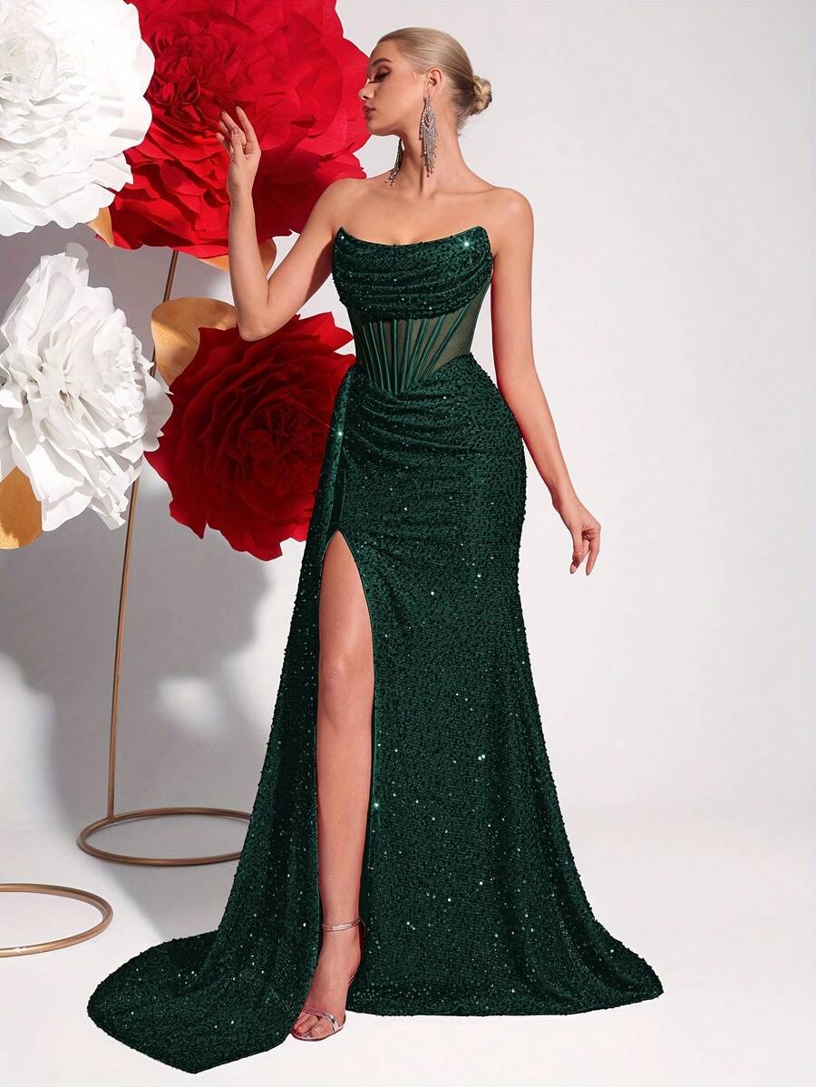 Wedding Dresses - Dark Green - View 1