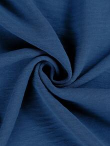 Plus Size Women's Solid Color Drawstring Wide Leg Long Pants, Suitable For Casual Beach Wear - Blue - View 6