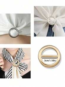 3pcs Multi-Functional Metal Scarf & Accessory Clips - Elegant & Fashionable Accessories, Suitable For Scarves, T-Shirts And Belts, Perfect For Various Occasions - Multicolor - View 5