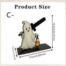 1/4pcs Fun Halloween Wooden Tissue Holder, Featuring Ghost, Skeleton, Pumpkin, And Black Cat Designs, Suitable For Parties, Living Room, And Dining Table Center Decorations. - Napkin Holder - View 14