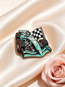 1pc Racing F1 Car Brooch, Cool Lapel Pin, Unisex, Backpack Decoration Pin, Street & Campus Style, Jacket & Bag Daily Casual Outfit Accessory - Green 4 - View 10