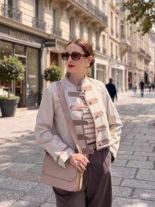 Casaco Feminino GMFP Casual Elegante Moda Estilo Executivo Versátil Slim Fit Verão/Outono Temporada de Férias Dia da Independência - Damasco - Visão 3