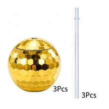 2pcs/6pcs Disco Ball Cups, Beverage Cups With Straws, Silver Metallic Foil Colorful Graduation Anniversary Bachelorette Party Birthday Disco Cups, Suitable For Parties, Graduation Parties (Straws Not Included) - Multicolor - View 13