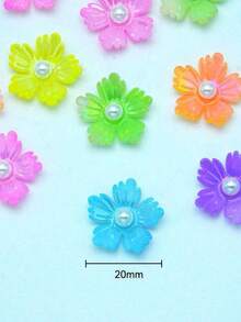100/50顆/包 20MM 五瓣花圓形亮面水晶水鑽 平底，適用於衣物、包包、鞋子裝飾 - 多色 - 查看 2