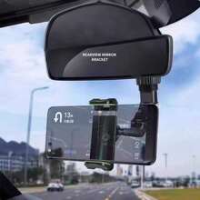 汽車後視鏡手機支架，360°可旋轉且可折疊，附可調節多關節支臂，通用夾式手機導航支架 - 多款式 - 查看 4