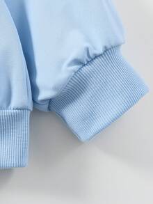 1pc Teen Boy Cartoon Rabbit Print Sweatshirt, Soft And Comfortable, Perfect For Daily Outings In Spring And Autumn - Baby Blue - View 6