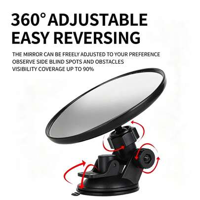1pc Car Sun Visor Rearview Mirror, Car Interior Accessories, Car Personalized Decoration, Car Wide-Angle Mirror, Car Interior Decorative Mirror, Can Be Installed Anywhere You Want, Can Be Used As A Mirror, A Must-Have For Girls In The Car,