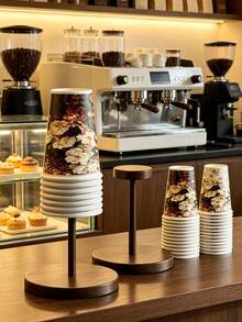 Paper Cup Holder, Cup Dispenser, Cup Rack, Desktop Paper Cup Storage Rack, Stand, Coffee Bar Accessory, Thickened Round Base, Space-Saving, Keeps Paper Cups Organized, Easy To Access, Suitable For Coffee, Tea, Water Cups, With Stand, Suitable For Office, Commercial Use, Cafe, Restaurant, Durable And Stylish Design, Suitable For Home Or Office And Other Occasions - Multicolor - View 6