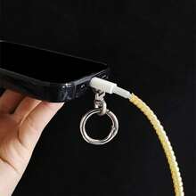 INS Style Pioneer Design Stainless Steel Universal Phone Lanyard Patch | Non-Adhesive Invisible Phone Tether Patch With Rhinestone Metal Spring Ring, 360° Rotatable, Functional Style Multi-Purpose Strap Replacement Part, Full Case Compatible, Urban Portable Aesthetic Hanging Point, Fashionable On-The-Go Hanging Point Aesthetic (3 Set/6 Pcs Including Gold, Silver, Gun Black Three Colors) - Multicolor - View 8