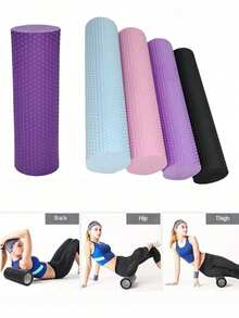 1pc EVA Solid Foam Roller For Beginners Yoga Muscle Relaxer Roller Pilates Lumbar Massage Fitness Column - Multicolor - View 2