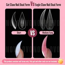 Rhinestones & Decorations - Short Curved Stiletto 3D Nail Dual FormEU - View 4