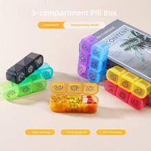 Portable Pill Box With Detachable Daily Pill Organizer, Compact PP Material, Suitable For Travel And Personal Use, Morning/Noon/Night Pill Dispenser. Mini Portable Pill Storage Box - 3 Compartment Pill Storage Container, Medication Dispenser - View 1