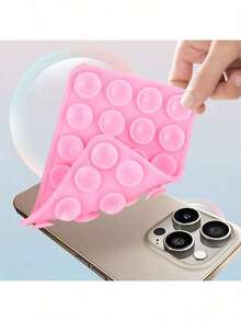 1pc Silicone Suction Cup Phone Grip, Suction Cup Phone Case Stand, Hands-Free Adhesive Phone Grip, Suitable For Selfie And Video, Phone Finger Grip Stand, Christmas, Christmas Decoration, Home Christmas Decoration, Bedroom Decoration, Christmas Gift, Bathroom Accessory, Wedding, Personalized Gift, Women's Gift, Christmas - Suction Cup - View 3