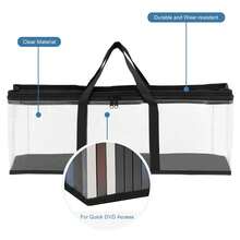 3-Pack DVD CD Storage Boxes – Holds 99 Discs, Portable Carrying Case With Handles, 58x22x13cm For Home & Travel - View 4