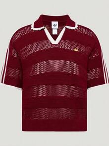 Adidas Originals Kemeja Polo Lengan Pendek Kerah Rajut RESORT S Wanita TKX0714 - Burgundy - View 1