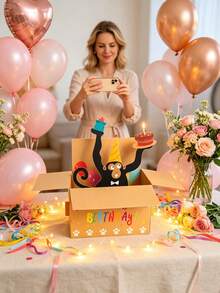 1/3 buah Kartu Ulang Tahun Pop-Up 3D Lucu, Kartu Ulang Tahun Monyet Lucu dengan Desain Pop-Up 3D, Bagian Belakang Kosong untuk Menulis, Termasuk Amplop/Pegangan, Juga Cocok Sebagai Dekorasi Pesta Ulang Tahun atau Kartu Natal (Perlu Dirakit, Termasuk Video Instruksional) - Beraneka warna - View 2