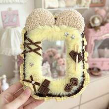 1pc Handmade Collectible Card Sleeve, 3-Inch Idol Card Storage Protector, Compatible With Instax, Anime Photo, Plush Ear Heart Lace Button Polka Dot Bow Ruffle Card Holder, Lolita Card Frame, Transparent PVC Scratch-Resistant Dust-Proof Protective Shell - A - View 21