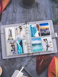 1Set Álbum de Colección de Tarjetas con Carpeta de Hojas Sueltas, Cuaderno de Fotos, Portada de PU A5 + 25 Piezas de Fundas Interiores de 4-Cuadrículas para Tarjetas de Fotos, Álbum Familiar de Boda y Aniversario, Álbum de Almacenamiento de Tarjetas Fotográficas para Organización y Colección de Tarjetas Intercambiables - Multicolor - Ver 6